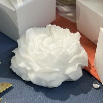 BOUGIE FLOTTANTE CIRE DÉCO PIVOINE 8X4CM BLANC