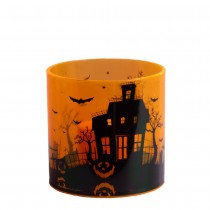 BOUGIE LED BOUGEOIR PVC MAISON HANTÉE 8CM ORANGE