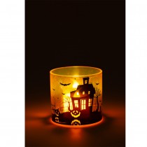 BOUGIE LED BOUGEOIR PVC MAISON HANTÉE 8CM ORANGE