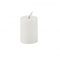 BOUGIE LED CYLINDRIQUE CIRE BRILLANT 10X7CM BLANC
