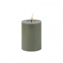 BOUGIE LED CYLINDRIQUE CIRE BRILLANT 10X7CM SAUGE
