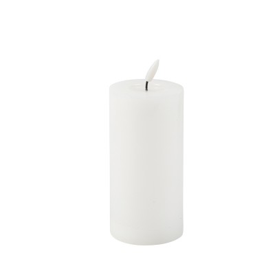 BOUGIE LED CYLINDRIQUE CIRE BRILLANT 15X7CM BLANC