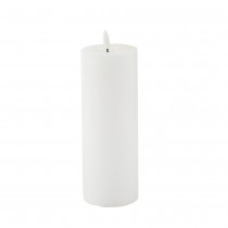 BOUGIE LED CYLINDRIQUE CIRE BRILLANT 20X7CM BLANC
