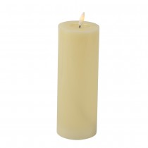 BOUGIE LED CYLINDRIQUE CIRE BRILLANT 20X7CM IVOIRE