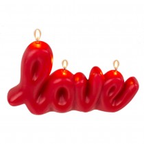 BOUGIE LETTRES LOVE 3 MÈCHES 20X3.8X11.8CM ROUGE