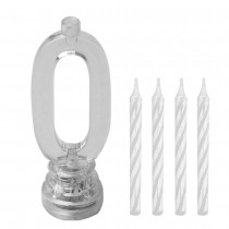 BOUGIE LUMINEUSE CHIFFRE 0 LED CLIGNOTANT 7CM