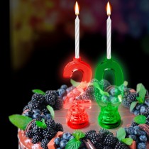 BOUGIE LUMINEUSE CHIFFRE 2 LED CLIGNOTANT 7CM
