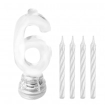BOUGIE LUMINEUSE CHIFFRE 6 LED CLIGNOTANT 7CM