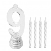 BOUGIE LUMINEUSE CHIFFRE 9 LED CLIGNOTANT 7CM