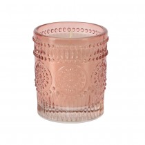 BOUGIE PARFUMÉE COTON POT VERRE 5.5X6.5CM ROSE