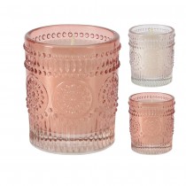 BOUGIE PARFUMÉE COTON POT VERRE 5.5X6.5CM ROSE