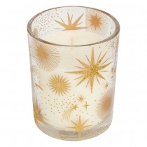 BOUGIE PARFUMÉE PHOTOPHORE VERRE ÉTOILE OR 10CM