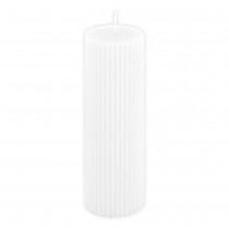 BOUGIE PILIER CIRE CANNELÉE 15X5CM 30H BLANC