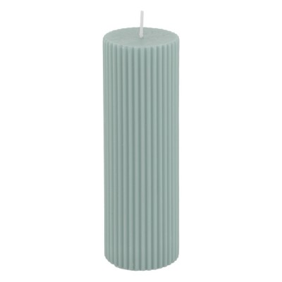 BOUGIE PILIER CIRE CANNELÉE 15X5CM 30H VERT SAUGE