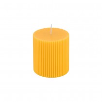 BOUGIE PILIER CIRE CANNELÉE 7.5X7CM 26H MOUTARDE