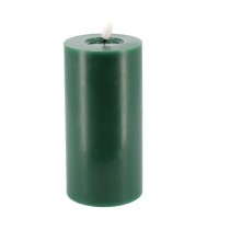 BOUGIE PILIER CIRE GLOSSY FLAMME LED 7X15CM VERT