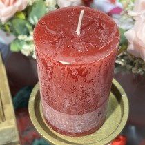 BOUGIE PILIER CIRE RUSTIQUE 11X7CM 51H ROUGE