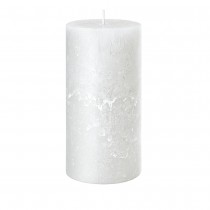 BOUGIE PILIER CIRE RUSTIQUE 14X7CM 69H BLANC