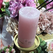 BOUGIE PILIER CIRE RUSTIQUE 14X7CM 69H ROSE ANTIQUE