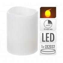 BOUGIE PILIER LED BLANC CHAUD 6H 5X6.5CM BLANC