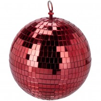 BOULE À FACETTES MIROIR DISCO 15CM ROUGE