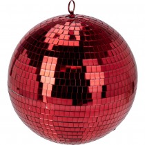 BOULE À FACETTES MIROIR DISCO 30CM ROUGE