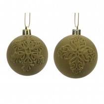BOULE DÉCO FLOCON NEIGE SUSPENSION 6CM VERT