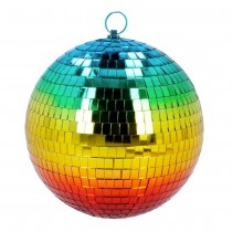 BOULE DISCO FACETTES ARC-EN-CIEL 20CM