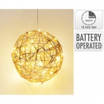 BOULE LUMINEUSE LED BLANC CHAUD MÉTAL 25CM NOIR