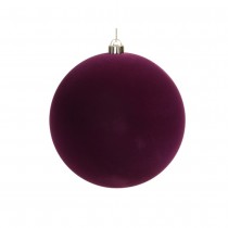 BOULE NOËL DÉCO FLOQUÉ SUSPENSION 20CM VIOLET
