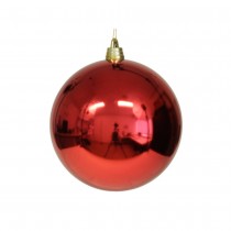 BOULE PLASTIQUE BRILLANTE DÉCO NOËL 180MM ROUGE