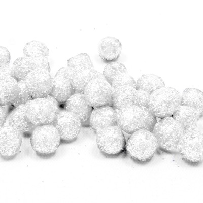 BOULES DÉCO PAILLETÉES 8MM 10G BLANC