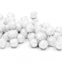 BOULES DÉCO PAILLETÉES 8MM 10G BLANC