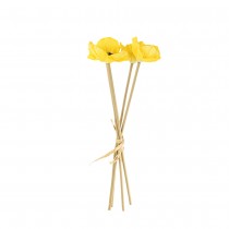 BOUQUET 4 COQUELICOTS ARTIFICIELS 35CM JAUNE