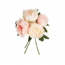 BOUQUET 4 PIVOINES ARTIFICIEL ROSE 30CM