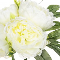 BOUQUET 4 PIVOINES ARTIFICIELS 30CM BLANC