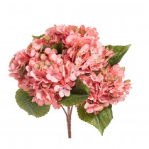 BOUQUET 5 BRANCHES HORTENSIA ARTIFICIEL 41CM ROSE