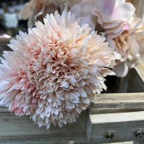 BOUQUET 6 DAHLIAS ARTIFICIEL 26CM ROSE PASTEL