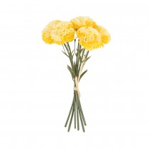 BOUQUET 6 TIGES ŒILLET ARTIFICIEL 30CM JAUNE
