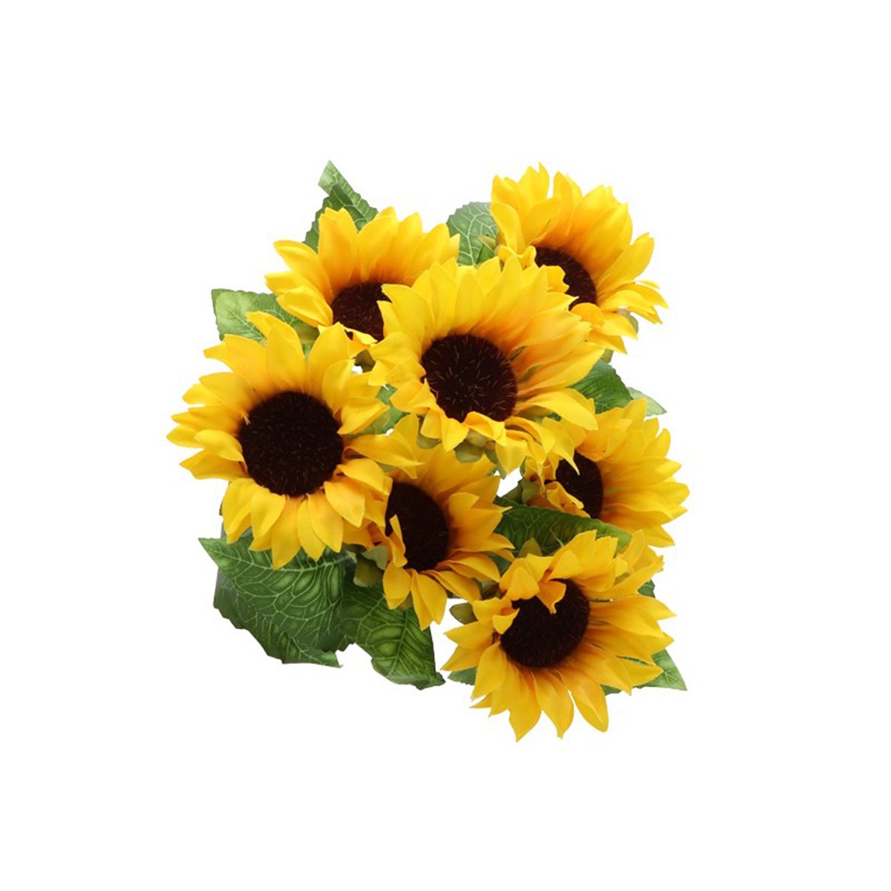 Tournesols Artificiels BOUQUET 7 TOURNESOLS ARTIFICIELS 34CM JAUNE