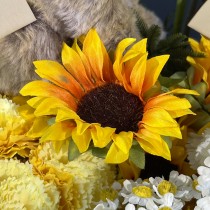 BOUQUET 7 TOURNESOLS ARTIFICIELS 34CM JAUNE