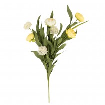 BOUQUET ARTIFICIEL BUCOLIQUE 51CM JAUNE VERT