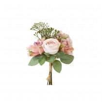 BOUQUET ARTIFICIEL ROSE ANCIENNE LYS 30CM ROSE