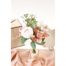 BOUQUET ARTIFICIEL ROSE ANCIENNE LYS 30CM ROSE