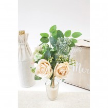 BOUQUET ARTIFICIEL ROSE CHARDON 30CM IVOIRE