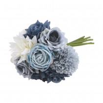 BOUQUET CÉLESTE FLEURS ARTIFICIELS 32CM BLEU