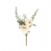 BOUQUET COQUELICOTS ARTIFICIELS 33CM BLANC