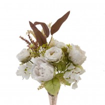 BOUQUET FLEURS ARTIFICIELLES 9 TIGES 49CM CRÈME