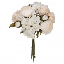 BOUQUET FLEURS ARTIFICIELLES ROMANCE 28CM BLANC