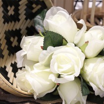 BOUQUET FLEURS BLANCHES 30CM